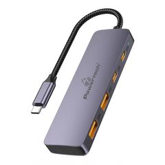 POWERTECH USB HUB CAB-UC082, 4X ΘΥΡΏΝ, 10GBPS, USB-C ΣΎΝΔΕΣΗ, ΓΚΡΙ