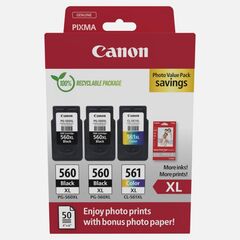 CANON ΜΕΛΆΝΙ INKJET PG-560XLX2/CL-561XL PH.VAL.PK (3712C012) (CANCL-561XLPMP)