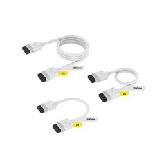 CORSAIR DIY CABLE KIT ICUE LINK (1X600/2X200/2X100MM) WITH STRAIGHT CONNECTORS - WHITE - CL-9011126-WW