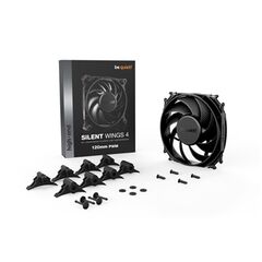BEQUIET FAN SILENT WINGS 4 120MM PWM BL093, 4 PIN PWM, 1600RPM, 48,7CFM/82,74M3/H, 18,9 DB, LIFESPAN 300000H, BLACK, 5YW.