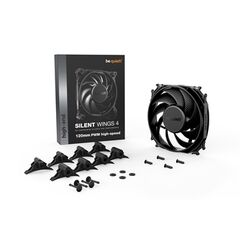 BEQUIET FAN SILENT WINGS 4 120MM PWM HIGH-SPEED BL094, 4 PIN PWM, 2500RPM, 76,7CFM/130,31M3/H, 31,2 DB, LIFESPAN 300000H, BLACK, 5YW.