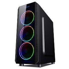 SUPERCASE PC CHASSIS MAR01A, MIDI TOWER ATX, BLACK, W/O PSU, 3X 12CM FRONT FAN, 2YW.