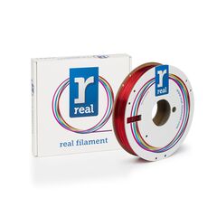 REAL PETG 3D PRINTER FILAMENT - TRANSLUCENT RED - SPOOL OF 0.5KG - 1.75MM (REALPETGTRED500MM175)