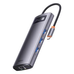 BASEUS HUB 7IN1 METAL GLEAM SERIES, USB-C TO 3X USB 3.0 + 2X HDMI + USB-C PD + ETHERNET RJ45 (WKWG040113) (BASWKWG040113)