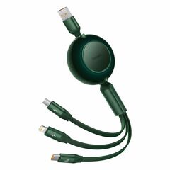 BASEUS BRIGHT MIRROR 3 USB 3-IN-1 CABLE FOR MICRO USB / USB-C / LIGHTNING 66W / 2A 1.1M GREEN (CAMJ010106) (BASCAMJ010106)