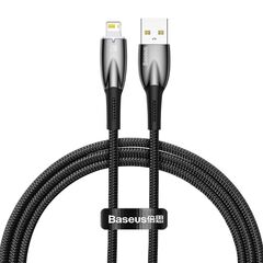 BASEUS USB CABLE FOR LIGHTNING  GLIMMER SERIES 2.4A 1M BLACK (CADH000201) (BASCADH000201)