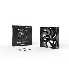 BEQUIET FAN PURE WINGS 3 120MM BL104, 1600RPM, 49.9CFM/84.8M3/H, 25.5DB, LIFESPAN 80000H, BLACK, 3YW.