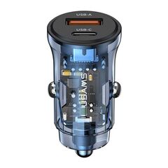 USAMS ΦΟΡΤΙΣΤΉΣ ΑΥΤΟΚΙΝΉΤΟΥ US-CC164, USB & USB-C, 30W, ΜΠΛΕ