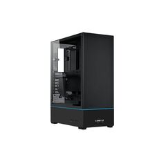 LIAN LI SUP01 BLACK - 45LT MINIMAL FOOTPRINT CASE FOR VERTICAL GPU ARGB STRIPS W. 3X 120MM FANS