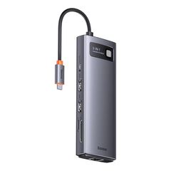 BASEUS HUB 9IN1  METAL GLEAM SERIES USB-C TO 2X USB 3.0 + 2X HDMI + USB 2.0 + USB-C PD + ETHERNET RJ45 + MICROSD/SD (WKWG060013) (BASWKWG060013)