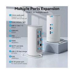 VENTION USB-C TO HDMI/VGA/USB 3.1 GEN DOCKING STATION 0.25M (TPHWC-EU) (VENTPHWC-EU)