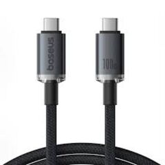 BASEUS FAST CHARGING CABLE CRYSTAL SHINE USB-C TO USB-C 100W 1.5M 20GB BLACK (P10318204111-00) (BASP10318204111-00)