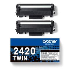 BROTHER TN2420 TONER TWIN PACK BLACK (TN2420TWIN) (BRO-TN-2420TWIN)
