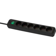 BRENNENSTUHL ECO-LINE ΠΟΛΎΠΡΙΖΟ ΑΣΦΑΛΕΊΑΣ 6 ΘΈΣΕΩΝ ΜΕ ΔΙΑΚΌΠΤΗ ΚΑΙ ΚΑΛΏΔΙΟ 1,5M/ H05VV-F/ 3G1,5 BLACK (1159500015) (BNN1159500015)