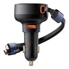BASEUS ΦΟΡΤΙΣΤΉΣ ΑΥΤΟΚΙΝΉΤΟΥ ENJOYMENT USB ΜΕ ΚΑΛΏΔΙΟ USB-C ΚΑΙ LIGHTNING 60W ΜΑΎΡΟ (C00057802111-02) (BASC00057802111-02)