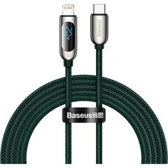 BASEUS ΚΑΛΏΔΙΟ USB-C ΣΕ LIGHTNING ΜΕ ΟΘΌΝΗ PD 20W 2M ΠΡΆΣΙΝΟ (CATLSK-A06) (BASCATLSK-A06)