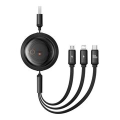 BASEUS 3-IN-1 FREE2DRAW USB TO M+L+C 100W CABLE 1.1 M BLACK (P10368700111-03) (BASP10368700111-03)