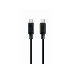 GEMBIRD BRAIDED USB 2.0 CABLE USB-C MALE - USB-C MALE ΜΑΎΡΟ 1.5M (CC-USB2-CMCM60-1.5M) (GEMCC-USB2-CMCM60-1.5M)