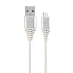 GEMBIRD CC- USB2B-AMCM-2M-BW2 PREMIUM USB-C 2.0 CABLE (AM/CM) METAL PLUGS, BRAID, 2M, SILVER/WHITE (CC-USB2B-AMCM-2M-BW2) (GEMCC-USB2B-AMCM-2M-BW2)