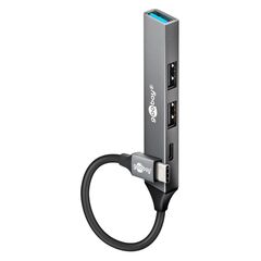 GOOBAY USB HUB 74459, 4X ΘΥΡΏΝ, USB 3.2, 5GBPS, USB-C ΣΎΝΔΕΣΗ, ΓΚΡΙ
