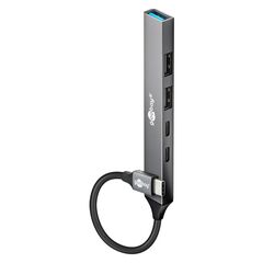 GOOBAY USB HUB 74460, 5X ΘΥΡΏΝ, USB 3.2, 5GBPS, 100W, USB-C ΣΎΝΔΕΣΗ, ΓΚΡΙ