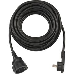 BRENNENSTUHL QUALITY PLASTIC EXTENSION CABLE WITH FLAT PLUG 10M H05VV-F3G1.5 BLACK (1168980010) (BNN1168980010)
