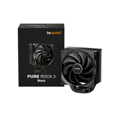 BEQUIET CPU AIR COOLER PURE ROCK 3 BLACK BK039, 190W TDP, INTEL SOCKET LGA 1851/1700/1200/1150/1151/1155, AMD AM4/AM5, 120MM PWM FAN, 3YW.