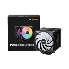 BEQUIET CPU AIR COOLER PURE ROCK PRO 3 LX BLACK BK043, 250W TDP, INTEL SOCKET LGA 1851/1700/1200/1150/1151/1155, AMD AM4/AM5, DUAL 120MM PWM ARGB FAN, 3YW.