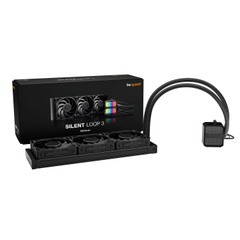 BEQUIET CPU HYDRO COOLER SILENT LOOP 360MM BW025, INTEL SOCKET LGA 1851/1700/1200/2066/1150/1151/1155, AMD AM5/AM4, SQUARE ARGB ILLUMINATING COOLING BLOCK, 3X120MM FAN SILENT WINGS 4 PWM, BLACK, 3YW.