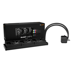 BEQUIET CPU HYDRO COOLER SILENT LOOP 420MM BW026, INTEL SOCKET LGA 1851/1700/1200/2066/1150/1151/1155, AMD AM5/AM4, SQUARE ARGB ILLUMINATING COOLING BLOCK, 3X140MM FAN SILENT WINGS 4 PWM, BLACK, 3YW.
