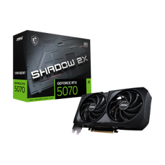MSI VGA PCI-E NVIDIA GF RTX 5070 12G SHADOW 2X OC, 12GB/192BIT, GDDR7, HDMI/3XDP, 2 SLOT FANSINK, DUAL FAN, 3YW.