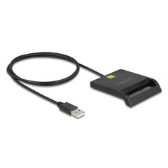 DELOCK CARD READER 91724 ΓΙΑ SMART CARD, USB ΣΎΝΔΕΣΗ, 480MBPS, ΜΑΎΡΟ
