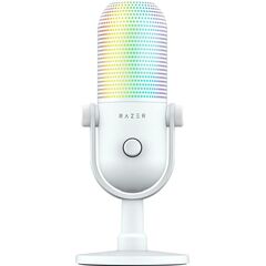 RAZER SEIREN V3 CHROMA - WHITE - RGB USB CONDENSER MICROPHONE - GAIN LIMITER - BUILD-IN SHOCK ABSORB