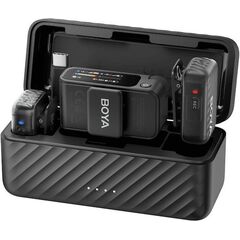 BOYAMIC 2-02 WIRELESS HD 2XLAVALIER MICROPHONE USB-C &CAMERA 4X RXS 32BIT FLOAT ONBOARD REC 300M 15H