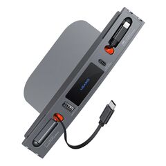 USAMS ΦΟΡΤΙΣΤΉΣ ΑΥΤΟΚΙΝΉΤΟΥ US-SJ649 ΓΙΑ TESLA(3/Y), ΜΕ 2X ΚΑΛΏΔΙΑ, USB/USB-C ΘΎΡΕΣ, 60W, ΓΚΡΙ