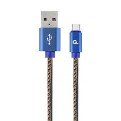 GEMBIRD USB TYPE-C CABLE (METAL CONNECTORS NYLON BRAID IN DENIM - JEANS) 1M (CC-USB2J-AMCM-1M-BL) (GEMCC-USB2J-AMCM-1M-BL)