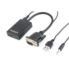 CABLEXPERT ΜΕΤΑΤΡΟΠΈΑΣ 3.5MM / USB-A / VGA MALE ΣΕ HDMI FEMALE (A-VGA-HDMI-01) (GEMA-VGA-HDMI-01)