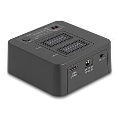 DELOCK DOCKING STATION 64300 ΓΙΑ 2X M.2 NVME SSD, CLONE/ERASE FUNCTION, 20GBPS, ΜΑΎΡΟ