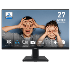 MSI MONITOR PRO MP275Q, FLAT IPS QHD, 27", 16:9, 300 CD/M2, 1300:1, 1MS, 100HZ, 2560X1440, 2XHDMI/1XDP/HP OUT, 2X 2W SPEAKERS, BLACK, 2YW.