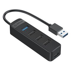 ORICO USB HUB TWU32-4A, 4X ΘΥΡΏΝ, USB 3.0, 5GBPS, USB ΣΎΝΔΕΣΗ, ΜΑΎΡΟ