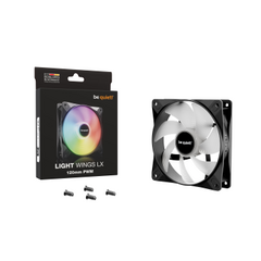BEQUIET FAN LIGHT WINGS LX 120MM PWM BL120, ARGB, 1600RPM, 51.5CFM/87.5M3/H, 25.5DB, LIFESPAN 60000H, BLACK, 3YW.