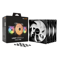 BEQUIET FAN LIGHT WINGS LX 140MM PWM TRIPLE PACK BL127, ARGB, 1200RPM, 56CFM/95M3/H, 22,9DB, LIFESPAN 60000H, BLACK, 3YW.