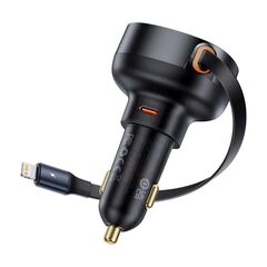 BASEUS ΦΟΡΤΙΣΤΉΣ ΑΥΤΟΚΙΝΉΤΟΥ ENJOYMENT ΜΕ ΚΑΛΏΔΙΟ LIGHTNING + USB-C 55W ΜΑΎΡΟ (C00057803111-00) (BASC00057803111-00)
