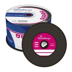 MEDIARANGE VINYL CD-R 80' 700MB 52X BLACK DYE CAKE X 50 (MR225)