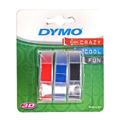 ΤΑΙΝΊΑ ΕΤΙΚΕΤΟΓΡΆΦΟΥ DYMO S0847750 EMBOSSING PACK (3 TAPES) - 9MM (BLUE/BLACK/RED) (S0847750) (DYMOS0847750)