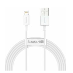 BASEUS LIGHTNING SUPERIOR SERIES CABLE, FAST CHARGING, DATA 2.4A, 1M WHITE (CALYS-A02) (BASCALYS-A02)