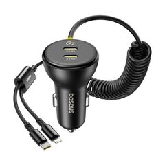 BASEUS ΦΟΡΤΙΣΤΉΣ ΑΥΤΟΚΙΝΉΤΟΥ 60W USB-C + ΚΑΛΏΔΙΟ LIGHTNING ΜΑΎΡΟ (C00035902121-00) (BASC00035902121-00)