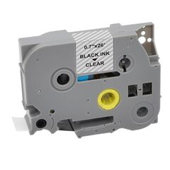 MEDIARANGE PLASTIC TAPE CASSETTE FOR LABEL PRINTERS USING BROTHER TZ-141/TZE-141 18MM 8M LAMINATED BLACK ON CLEAR (MRBTZ141)