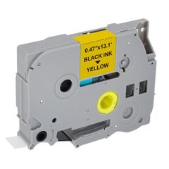 MEDIARANGE PLASTIC TAPE CASSETTE FOR LABEL PRINTERS USING BROTHER TZ-631S/TZE-631S 12MM 4M LAMINATED BLACK ON YELLOW (MRBTZ631S)