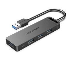 VENTION 4-PORT USB 3.0 HUB WITH POWER SUPPLY 0.15M BLACK (CHLBB) (VENCHLBB)